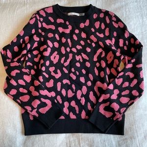 Alice + Olivia Pink Leopard Print Sweater